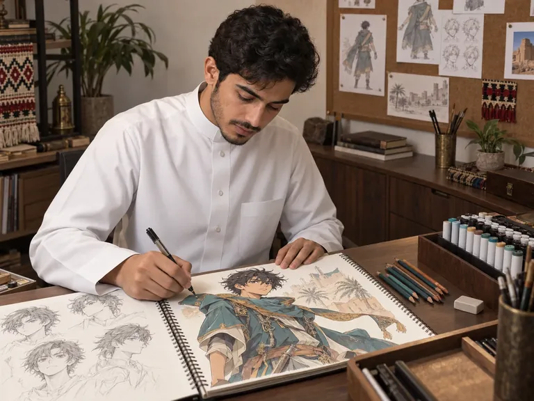 مشهد فني توضيحي من أكاديمية الفن