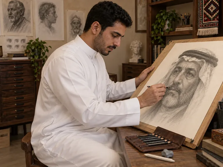 مشهد فني توضيحي من أكاديمية الفن