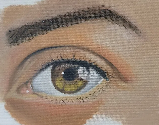 دراسة عين مرسومة بالألوان